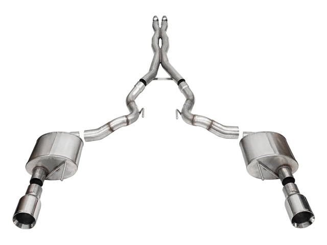 CORSA XTREME 3" Dual Rear Exit Cat-Back Exhaust w/ 4.5" Polished Straight Cut Tips (2024 Ford Mustang GT)