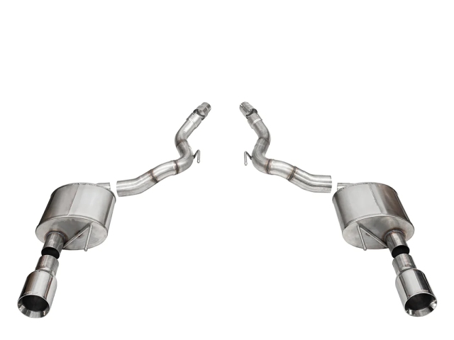 CORSA SPORT 3" Dual Rear Exit Axle-Back Exhaust w/ 4.5" Polished Straight Cut Tips (2024 Ford Mustang GT)