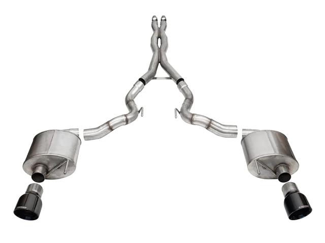 CORSA SPORT 3" Dual Rear Exit Cat-Back Exhaust w/ 4.5" Black PVD PRO-SERIES Tips (2024 Ford Mustang GT)