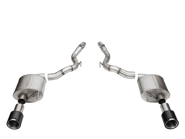 CORSA TOURING 3" Dual Rear Exit Axle-Back Exhaust w/ 4.5" Polished Carbon Fiber Tips (2024 Ford Mustang GT)