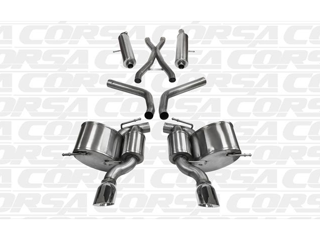 CORSA SPORT 2.75" Dual Rear Exit Cat-Back Exhaust w/ Single 4.5" Polished Tips (2012-2017 Grand Cherokee SRT-8)