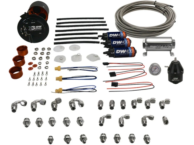 DEATSCHWERKS X3 SERIES Triple Fuel Pump Module & PTFE Plumbing Kit (2015-2024 Ford F-150 5.0L COYOTE)