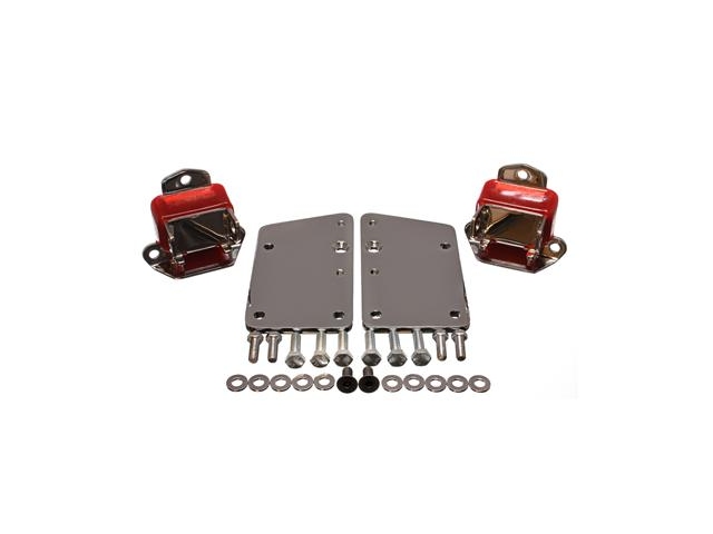 Energy Suspension GM LS-Series Motor Conversion Set, Chrome Finish, Tall & Narrow Mount, Red