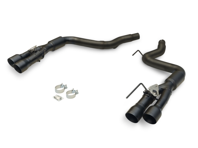 FLOWMASTER OUTLAW Axle-Back Exhaust w/ Black Quad Tips (2024 Ford Mustang GT)