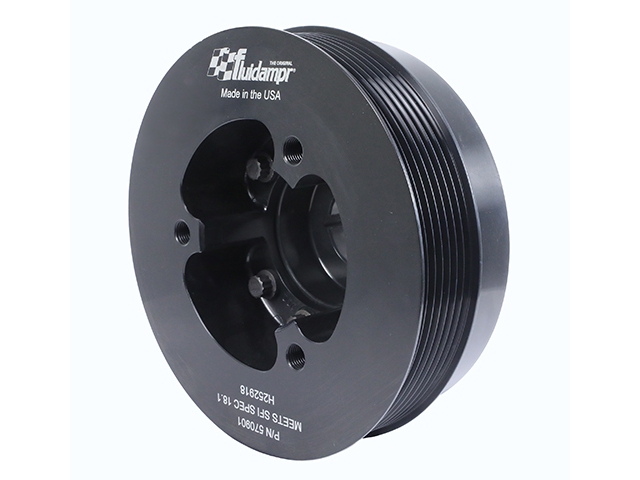 Fluidampr Harmonic Damper [Bore Diameter 1.2583" | Drive Belt Type Serpentine | Pulley Groove Quantity 7 | Degree Marking Range TDC. 2 marks 5 deg. | Degree Markings Engraved | Engine Balance Internal | Finish Black Zinc | Keyway Single | Length 3.140" | Material Steel | | Mounting Hardware Included No | Outside Diameter 6" | Pulley Finish Black Hard Coat Anodized | Safety Rating SFI 18.1 | Weight/Rotating Weight 9.7/6.4 lbs] (2009-2021 Nissan GT-R)