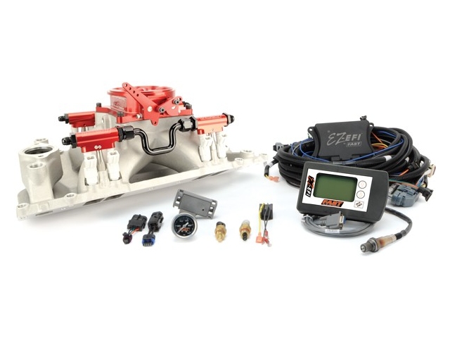 FAST EZ-EFI Multi-Port Fuel Injection Kit w/ Red Throttle Body, 351W Up To 1000 HP - Click Image to Close