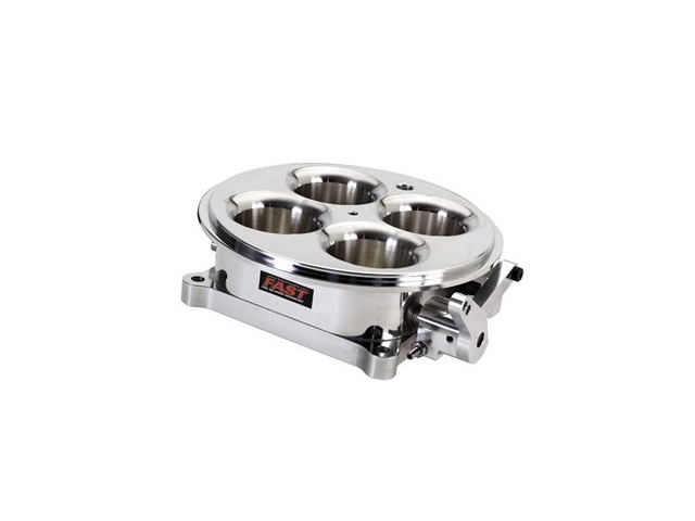 FAST 4 Barrel Port Injection Throttle Body, Polished (No Fuel Injectors/Air Only)