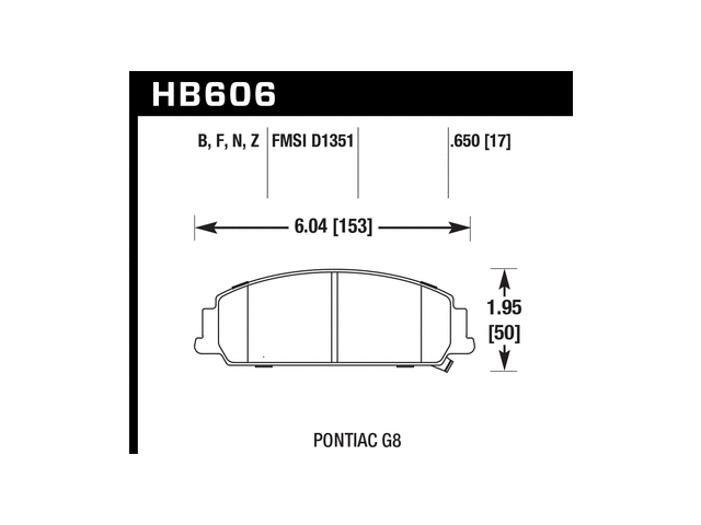 HAWK HP (HIGH PERFORMANCE) Plus Brake Pads, Front (2008-2009 Pontiac G8 GT) - Click Image to Close