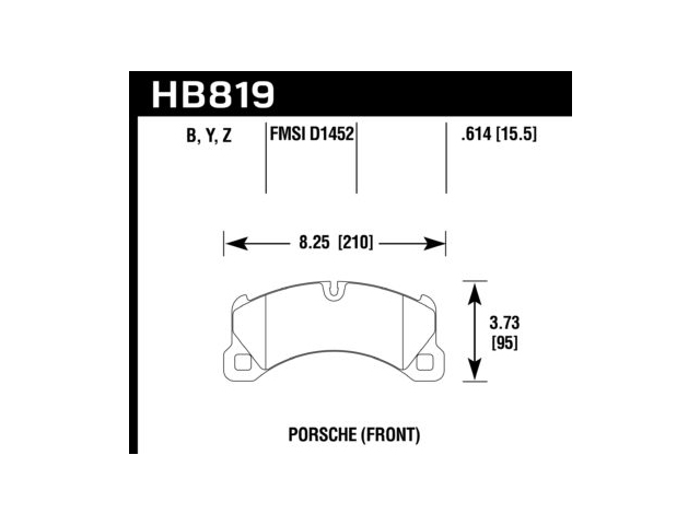 HAWK HPS (HIGH PERFORMANCE STREET) 5.0 Brake Pads, Front (2011-2013 Porsche Cayenne)