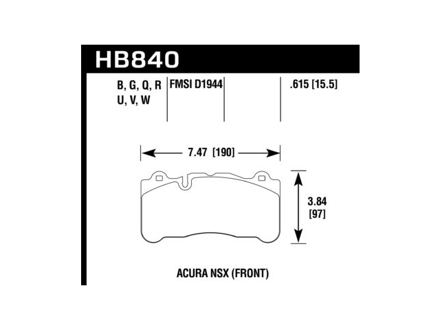 HAWK HP (HIGH PERFORMANCE) Plus Brake Pads, Front (2017-2019 Acura NSX)