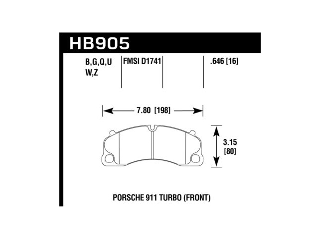 HAWK HP (HIGH PERFORMANCE) Plus Brake Pads, Front (2019 Porsche 911)
