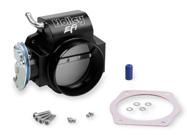 Holley EFI LS 90mm Throttle Body w/ Cable Drive & Taper, Black Anodized - Click Image to Close