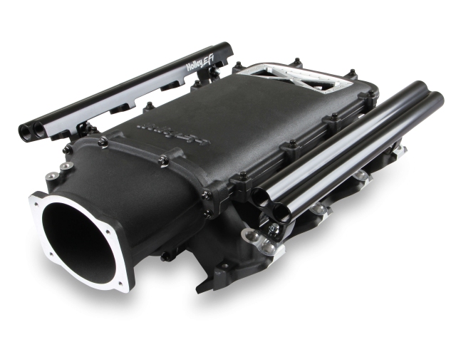 Holley EFI Duel Fuel Injector Lo-Ram Manifold & Fuel Rail Kit, Black (GM LS1)
