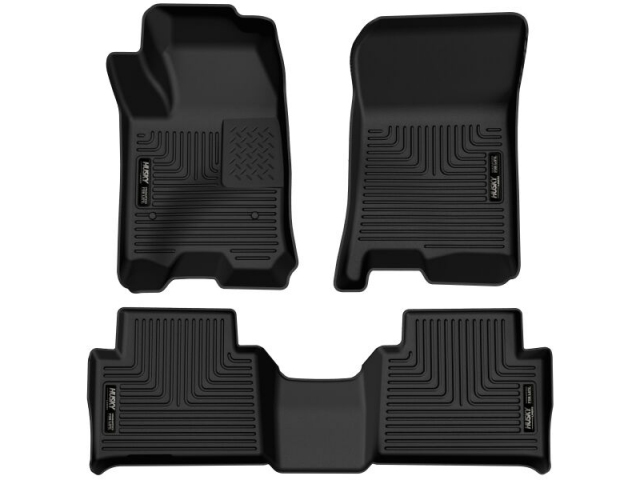 HUSKY X-ACT CONTOUR Front & 2nd Seat Floor Liners, Black (2023-2024 Chevrolet Colorado & GMC Canyon Crew Cab)