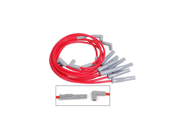 MSD 8.5mm Super Conductor Spark Plug Wire Set, Red (1977-1993 Mustang 5.0L)