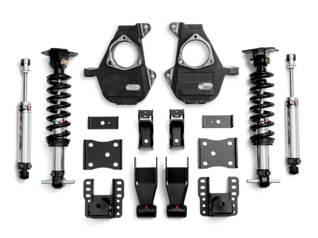QA1 FULL-VEHICLE LOWERING KIT [Drive Type 2WD | Valving Double | 4" to 6" Rear Drop w/ Spindles] (2007-2016 Chevrolet Silverado & GMC Sierra 1500)