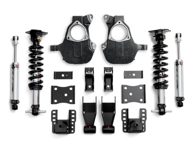 QA1 FULL-VEHICLE LOWERING KIT [Drive Type 2WD | Valving Double | 4" to 6" Rear Drop w/ Spindles] (2014-2018 Chevrolet Silverado & GMC Sierra 1500)