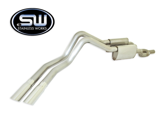 Stainless Works Turbo S-Tube Exhaust, Factory Connect, 3", Behind Passenger Rear Tire (2010-2014 F-150 Raptor SuperCab & SuperCrew)