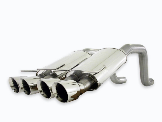 Stainless Works Turbo Chambered Exhaust w/ Quad Double Wall Tips, Factory Connect, 3" (2006-2013 Corvette Z06)