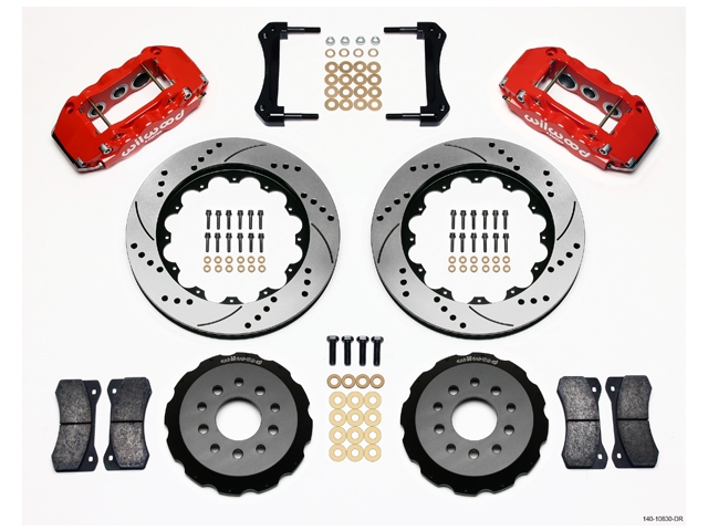 wilwood W6A Big Brake Front Brake Kit, Drilled & Slotted, Red (2005-2013 Mustang)