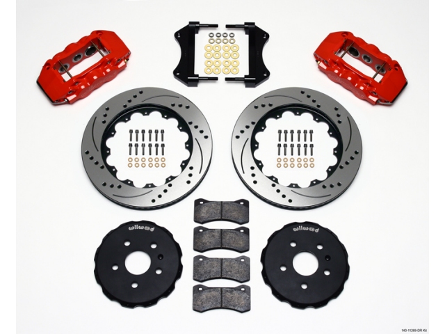 wilwood W6A Big Brake Front Kit, Drilled & Slotted, Red (2010-2013 Camaro SS)